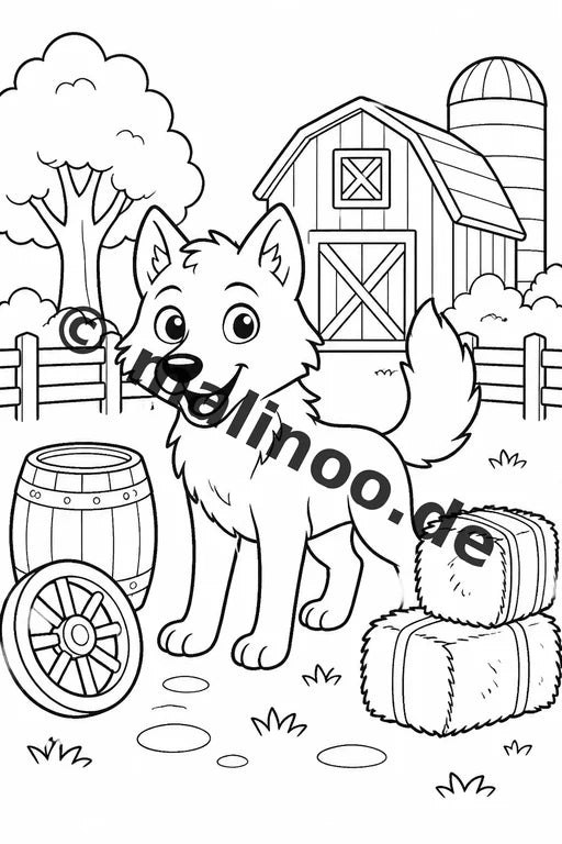 Wölfe Malbuch 20 Ausmalbilder PDF Download digital – Vorschaubild 4