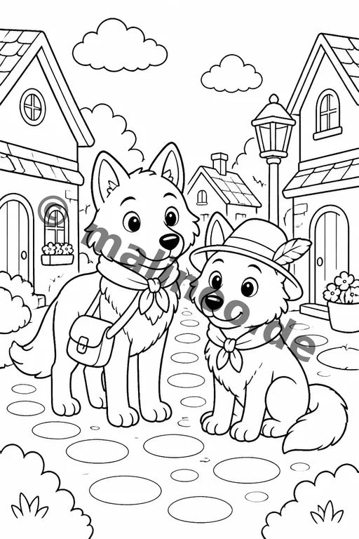 Wölfe Malbuch 20 Ausmalbilder PDF Download – Vorschaubild 5