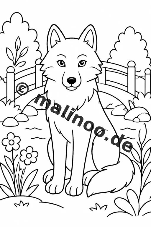 Wölfe Malbuch 20 Ausmalbilder PDF Download digital – Vorschaubild 5