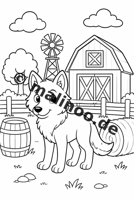 Wölfe Malbuch 20 Ausmalbilder gedruckt, ungebunden – Vorschaubild 4