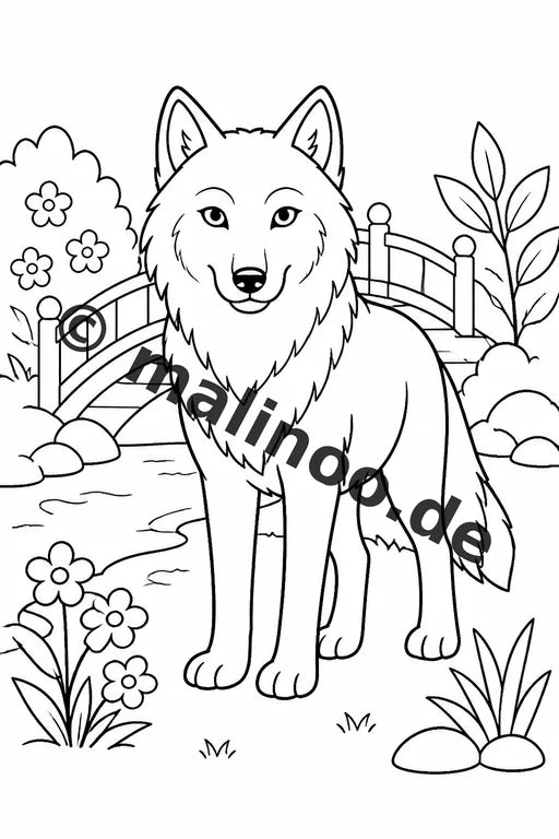Wölfe Malbuch 20 Ausmalbilder gedruckt, ungebunden – Vorschaubild 5