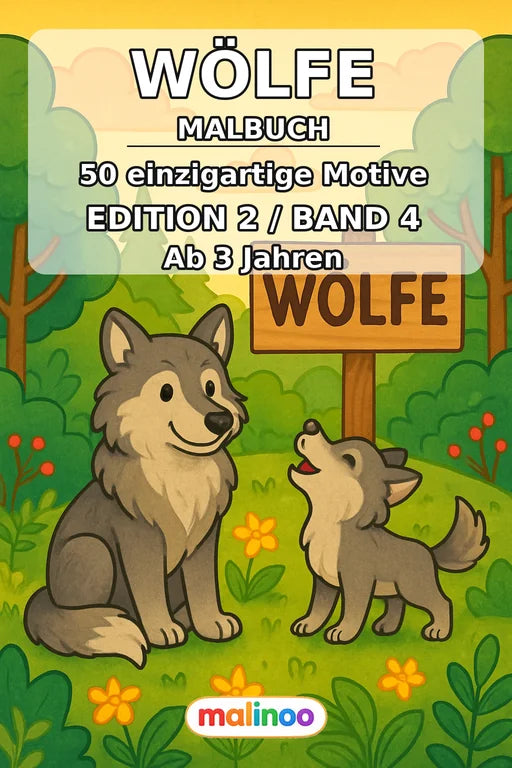 Wölfe Malbuch 50 Ausmalbilder PDF Download – Cover