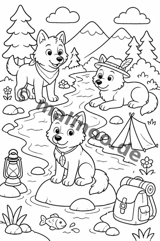 Wölfe Malbuch 50 Ausmalbilder PDF Download – Vorschaubild 2