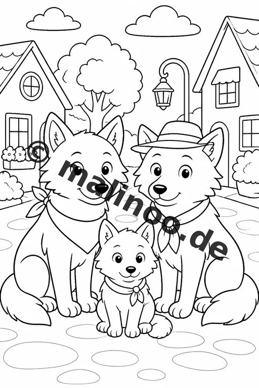 Wölfe Malbuch 50 Ausmalbilder PDF Download digital – Vorschaubild 3