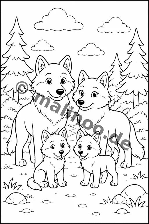 Wölfe Malbuch 50 Ausmalbilder PDF Download – Vorschaubild 3