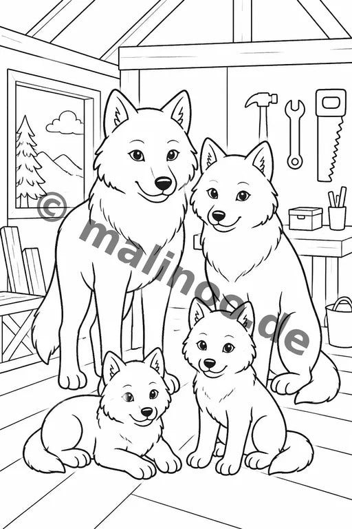 Wölfe Malbuch 50 Ausmalbilder PDF Download – Vorschaubild 4