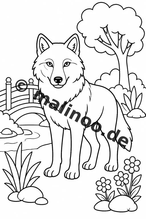 Wölfe Malbuch 50 Ausmalbilder PDF Download digital – Vorschaubild 5