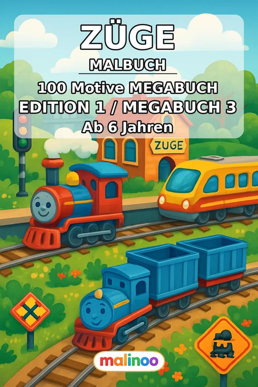 Züge Malbuch 100 Ausmalbilder PDF Download – Cover