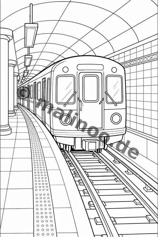 Züge Malbuch 100 Ausmalbilder PDF Download – Vorschaubild 2
