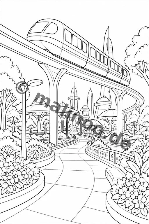 Züge Malbuch 100 Ausmalbilder PDF Download – Vorschaubild 4