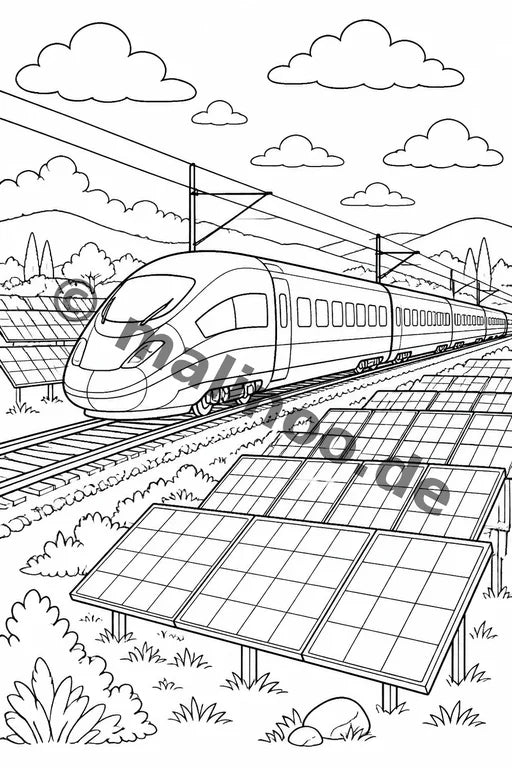 Züge Malbuch 100 Ausmalbilder gedruckt+lose – Vorschaubild 8
