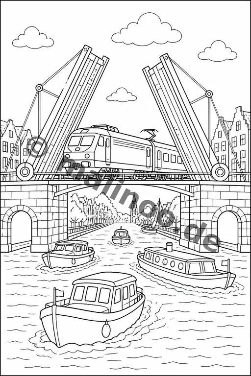 Züge Malbuch 20 Ausmalbilder gedruckt+gebunden – Vorschaubild 10
