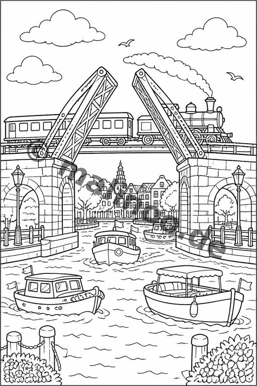 Züge Malbuch 20 Ausmalbilder gedruckt+lose – Vorschaubild 10
