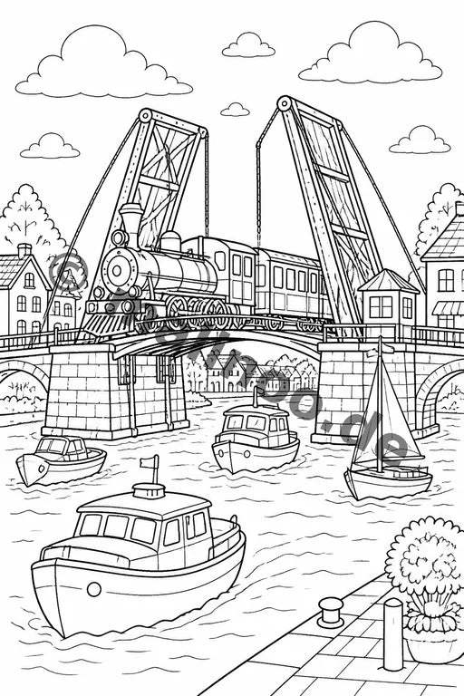 Züge Malbuch 20 Ausmalbilder gedruckt+lose – Vorschaubild 10