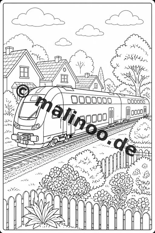 Züge Malbuch 50 Ausmalbilder PDF Download digital – Vorschaubild 2