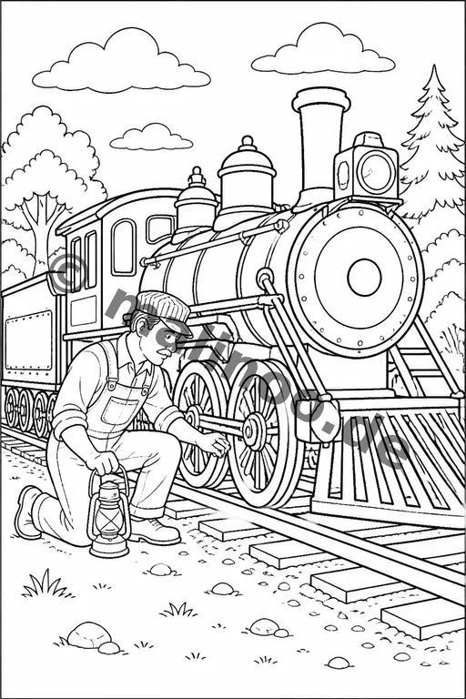 Züge Malbuch 50 Ausmalbilder PDF Download – Vorschaubild 5