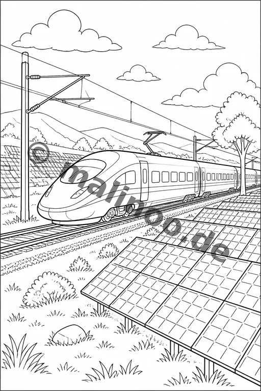 Züge Malbuch 50 Ausmalbilder gedruckt+gebunden – Vorschaubild 8