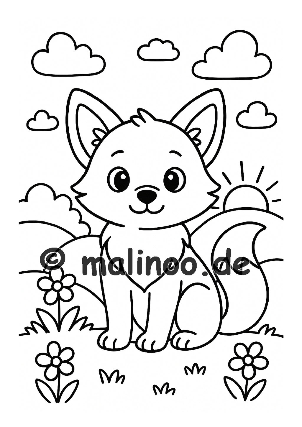Tier Malbuch Kinder – 20 Tiere zum Ausmalen, Malbuch ab 3 Jahre, Band 1, malinoo