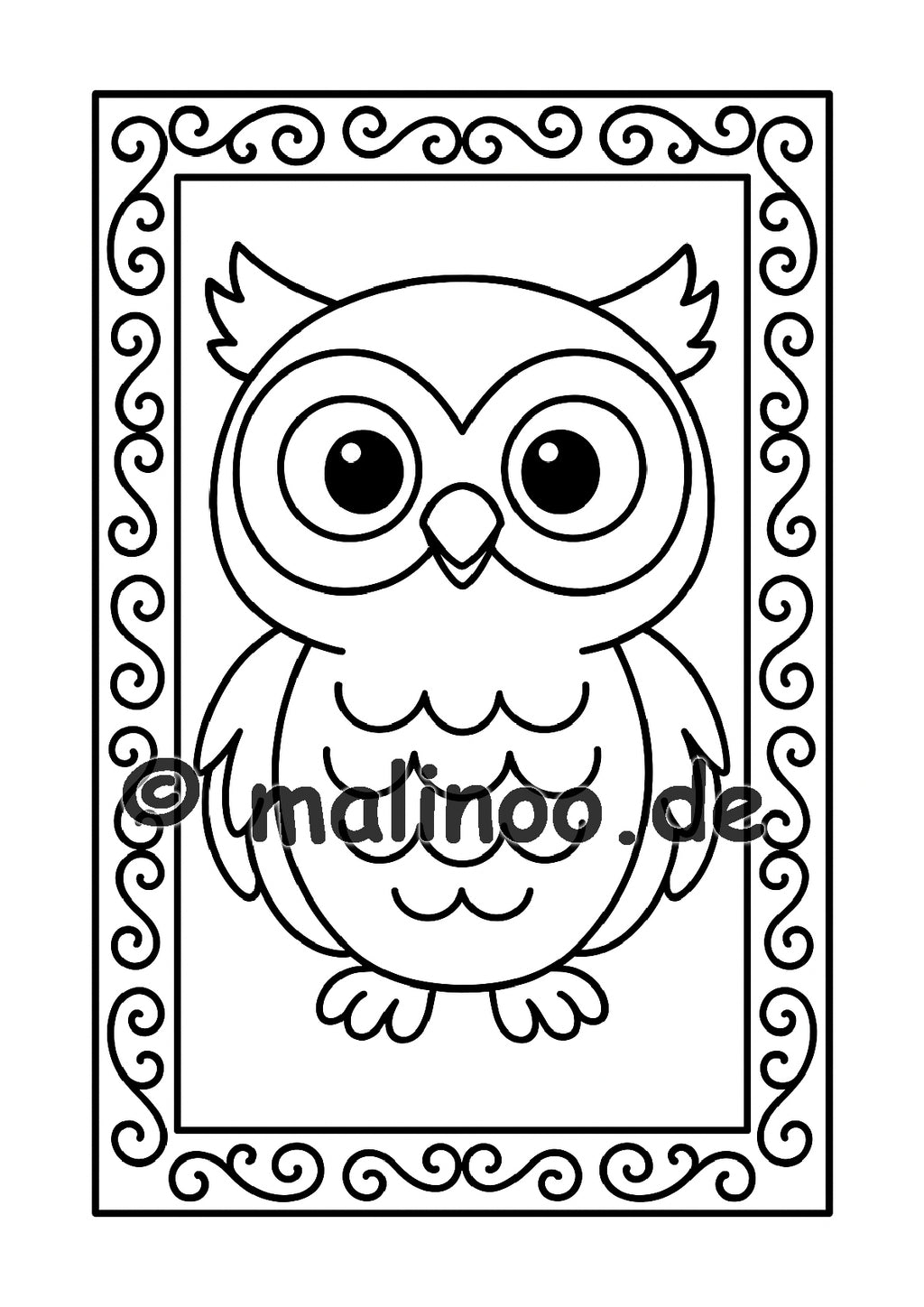 Tier Malbuch Kinder – 20 Tiere zum Ausmalen, Malbuch ab 3 Jahre, Band 2, malinoo