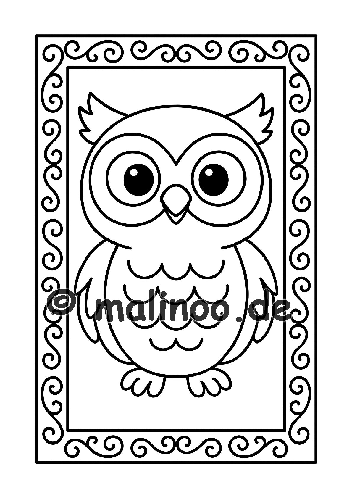 Tier Malbuch Kinder – 20 Tiere zum Ausmalen, Malbuch ab 3 Jahre, Band 2, malinoo