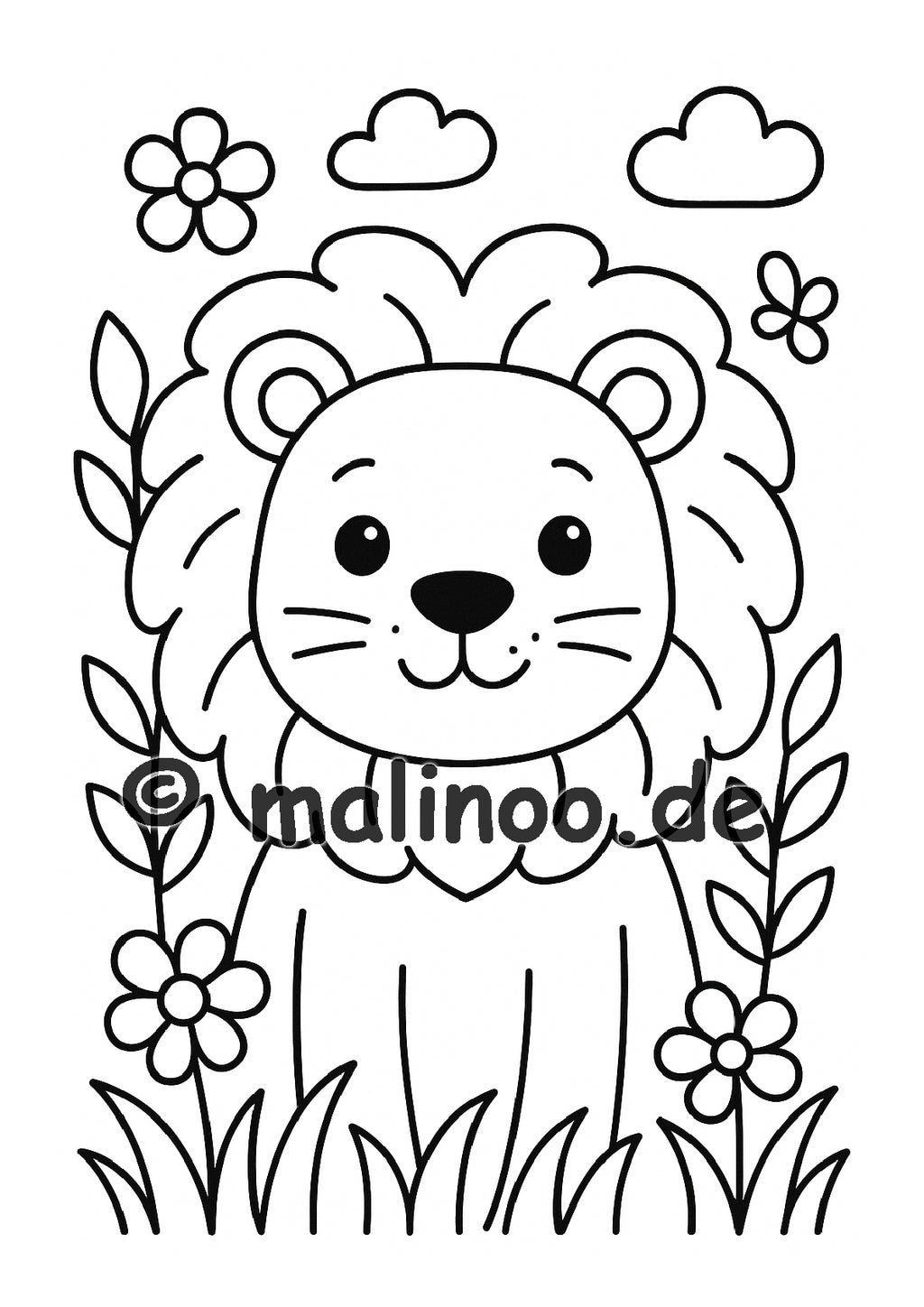 Tier Malbuch Kinder – 20 Tiere zum Ausmalen, Malbuch ab 3 Jahre, Band 2, malinoo
