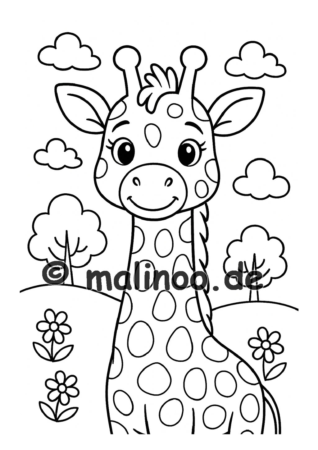 Tier Malbuch Kinder – 20 Tiere zum Ausmalen, Malbuch ab 3 Jahre, Band 2, malinoo