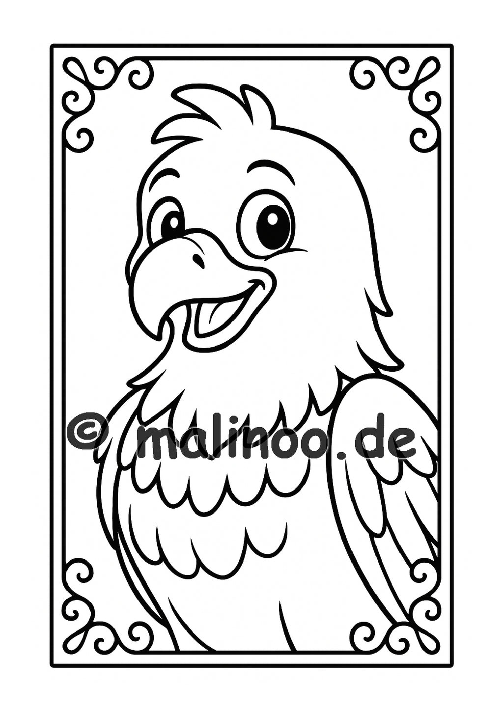 Tier Malbuch Kinder – 20 Tiere zum Ausmalen, Malbuch ab 3 Jahre, Band 2, malinoo