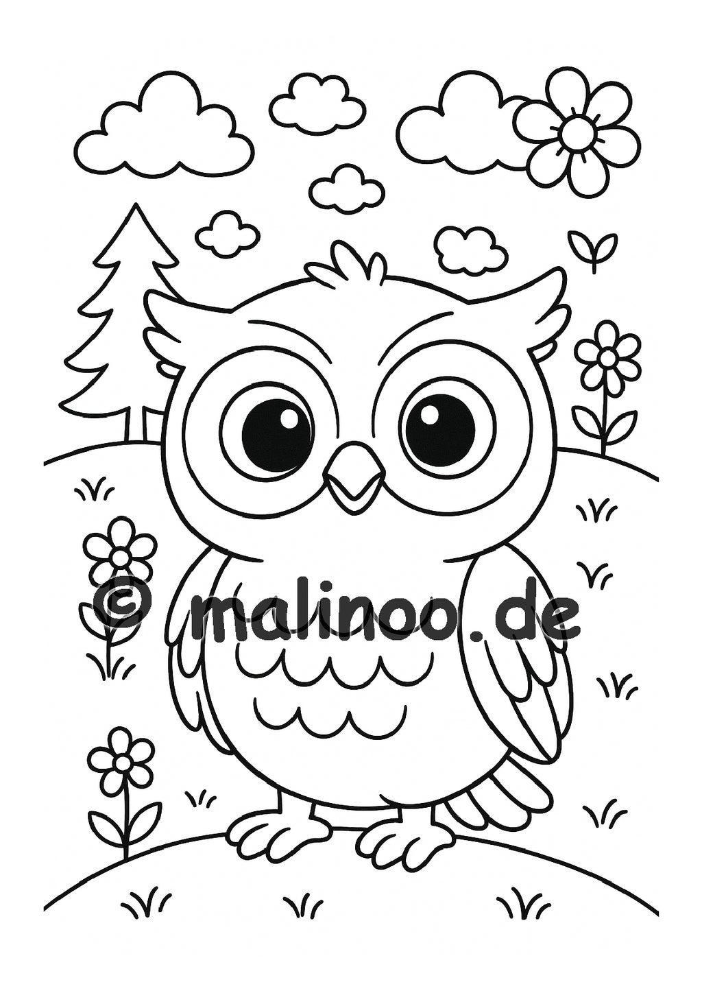 Tier Malbuch Kinder – 20 Tiere zum Ausmalen, Malbuch ab 3 Jahre, Band 2, malinoo