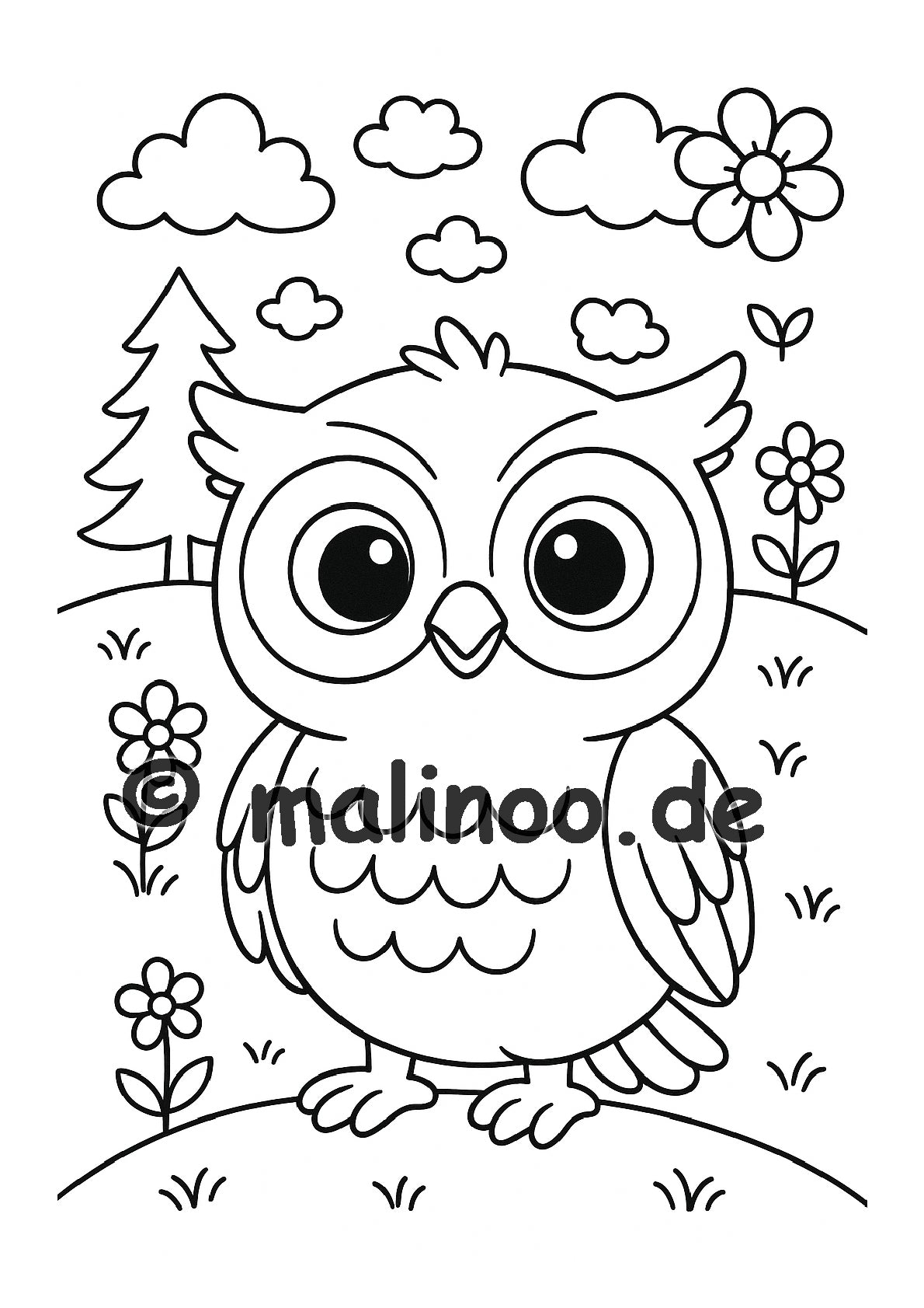 Tier Malbuch Kinder – 20 Tiere zum Ausmalen, Malbuch ab 3 Jahre, Band 2, malinoo