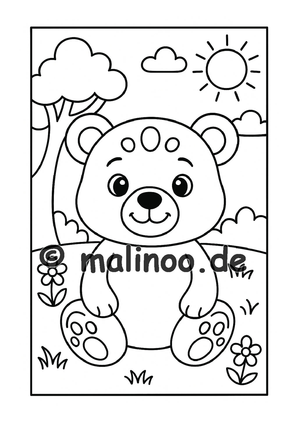Tier Malbuch Kinder – 20 Tiere zum Ausmalen, Malbuch ab 3 Jahre, Band 3, malinoo