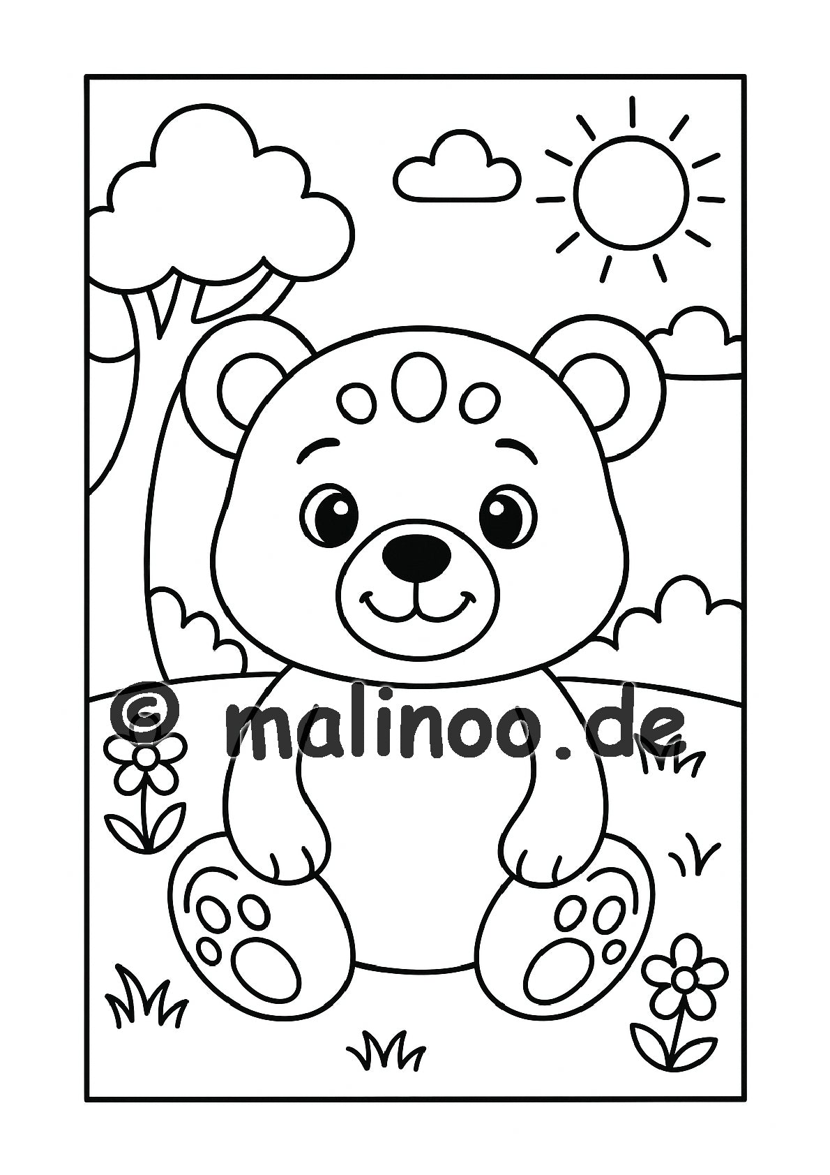 Tier Malbuch Kinder – 20 Tiere zum Ausmalen, Malbuch ab 3 Jahre, Buch 3