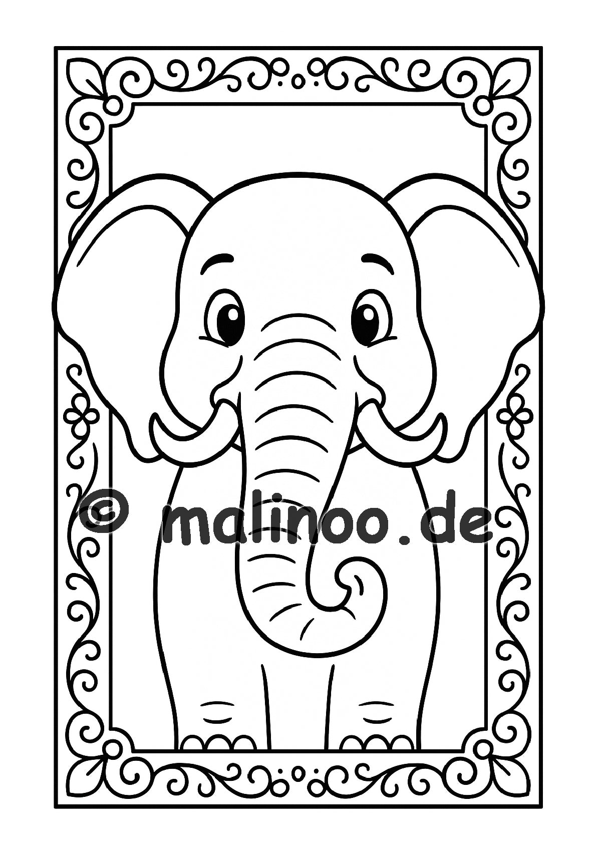 Tier Malbuch Kinder – 20 Tiere zum Ausmalen, Malbuch ab 3 Jahre, Band 3, malinoo