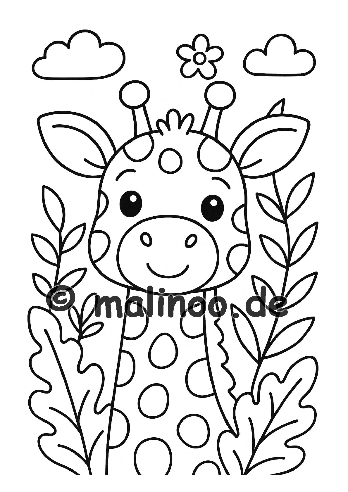 Tier Malbuch Kinder – 20 Tiere zum Ausmalen, Malbuch ab 3 Jahre, Band 3, malinoo