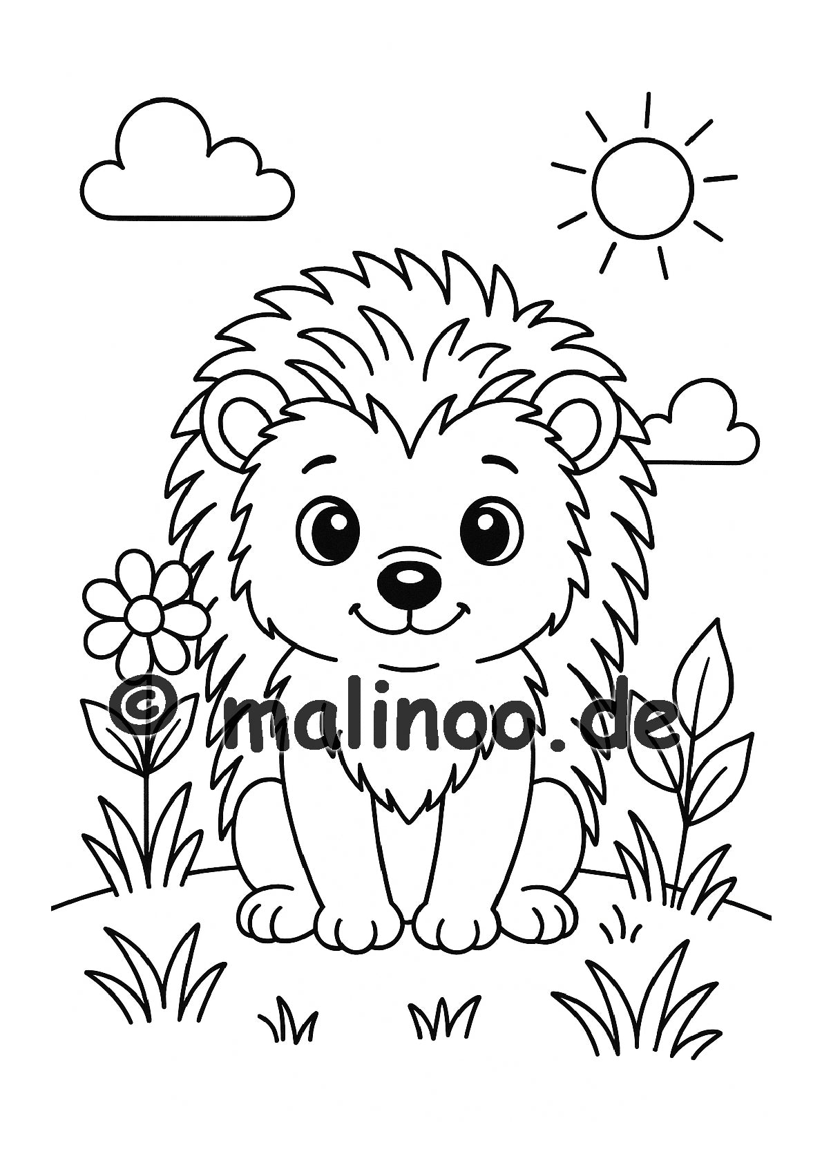 Tier Malbuch Kinder – 20 Tiere zum Ausmalen, Malbuch ab 3 Jahre, Band 3, malinoo