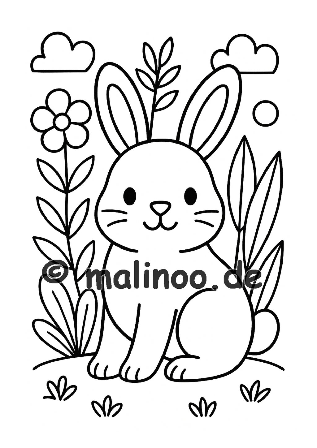 Tier Malbuch Kinder – 20 Tiere zum Ausmalen, Malbuch ab 3 Jahre, Band 3, malinoo