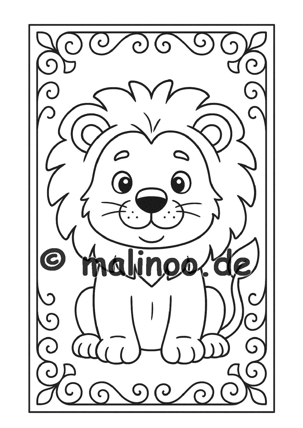 Tier Malbuch Kinder – 20 Tiere zum Ausmalen, Malbuch ab 3 Jahre, Band 4, malinoo