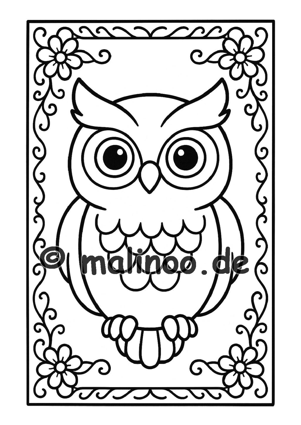 Tier Malbuch Kinder – 20 Tiere zum Ausmalen, Malbuch ab 3 Jahre, Band 4, malinoo