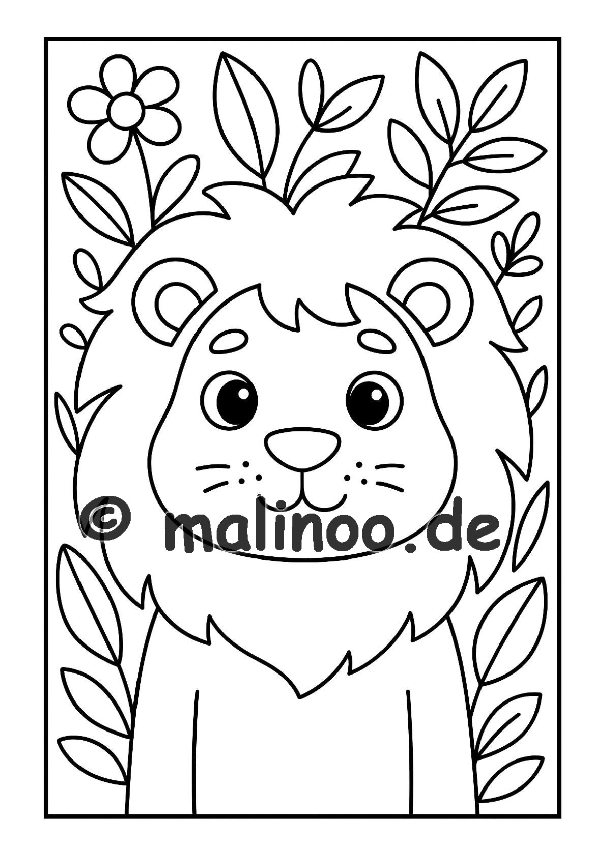 Tier Malbuch Kinder – 20 Tiere zum Ausmalen, Malbuch ab 3 Jahre, Band 4, malinoo