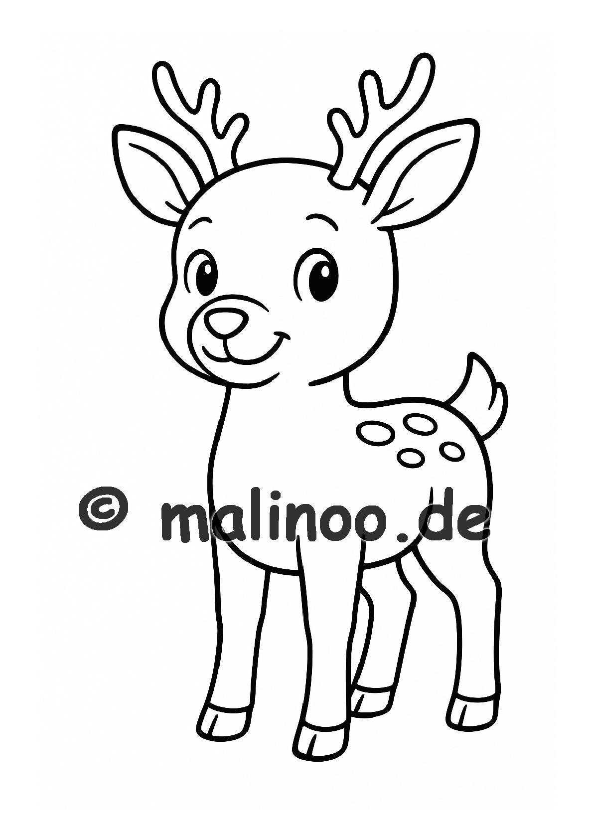 Tier Malbuch Kinder – 50 Tiere zum Ausmalen, Malbuch ab 3 Jahre, Buch 2, malinoo