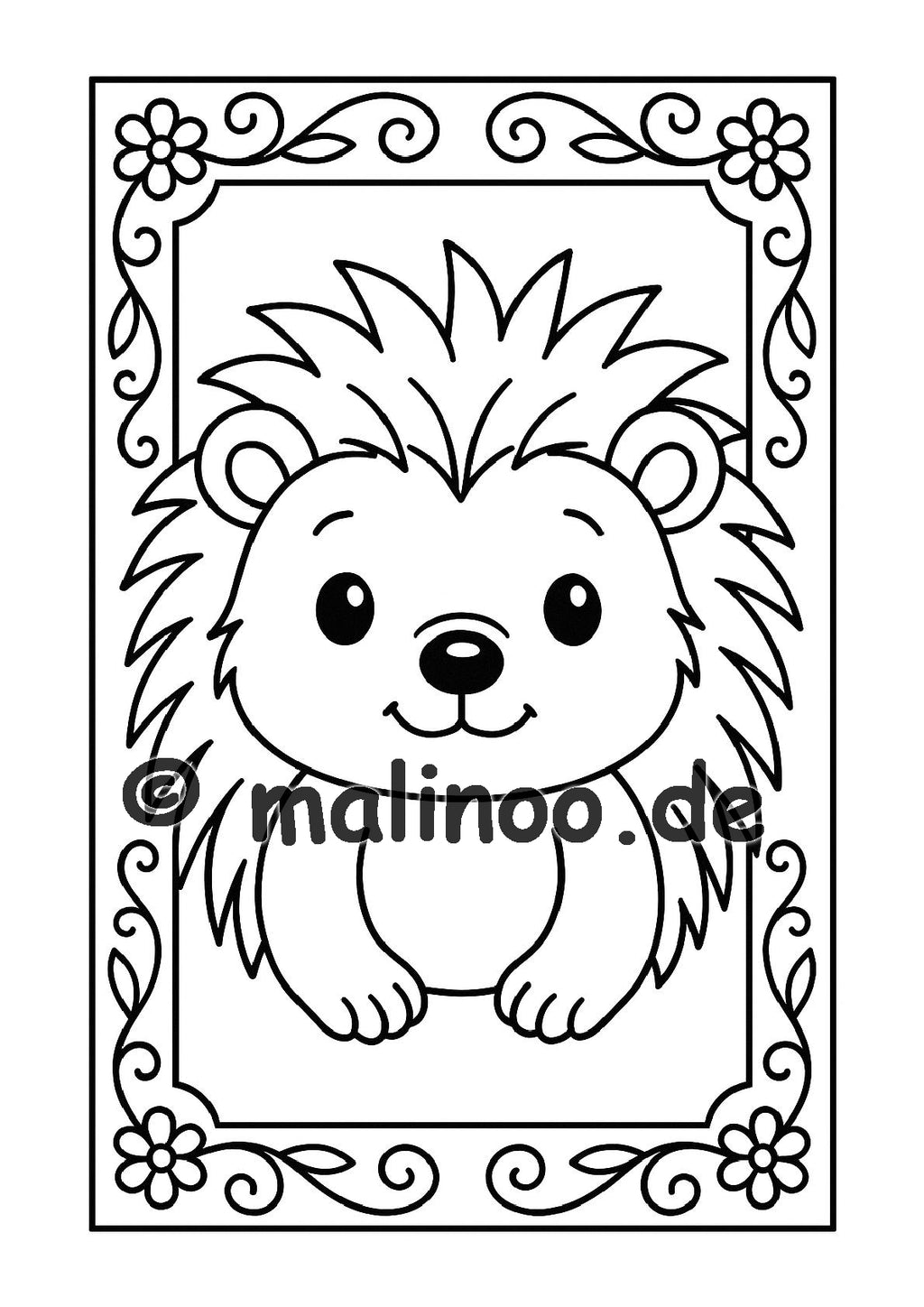 Tier Malbuch Kinder – 50 Tiere zum Ausmalen, Malbuch ab 3 Jahre, Buch 2, malinoo