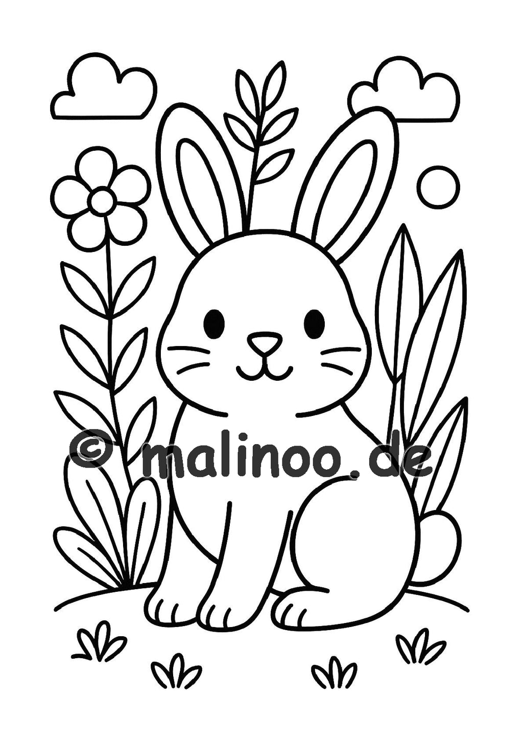 Tier Malbuch Kinder – 50 Tiere zum Ausmalen, Malbuch ab 3 Jahre, Buch 2, malinoo