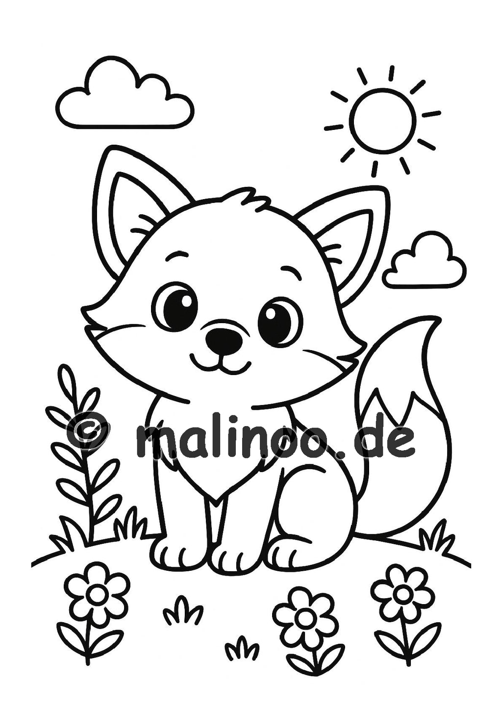Tier Malbuch Kinder – 50 Tiere zum Ausmalen, Malbuch ab 3 Jahre, Buch 2, malinoo