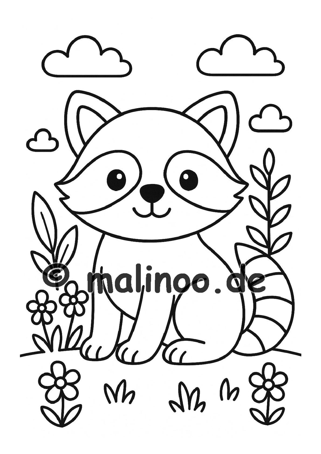 Tier Malbuch Kinder – 50 Tiere zum Ausmalen, Malbuch ab 3 Jahre, Buch 2, malinoo