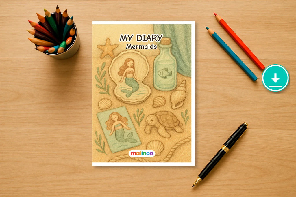 Tagebuch Mermaids Medium 00 mockup digital en
