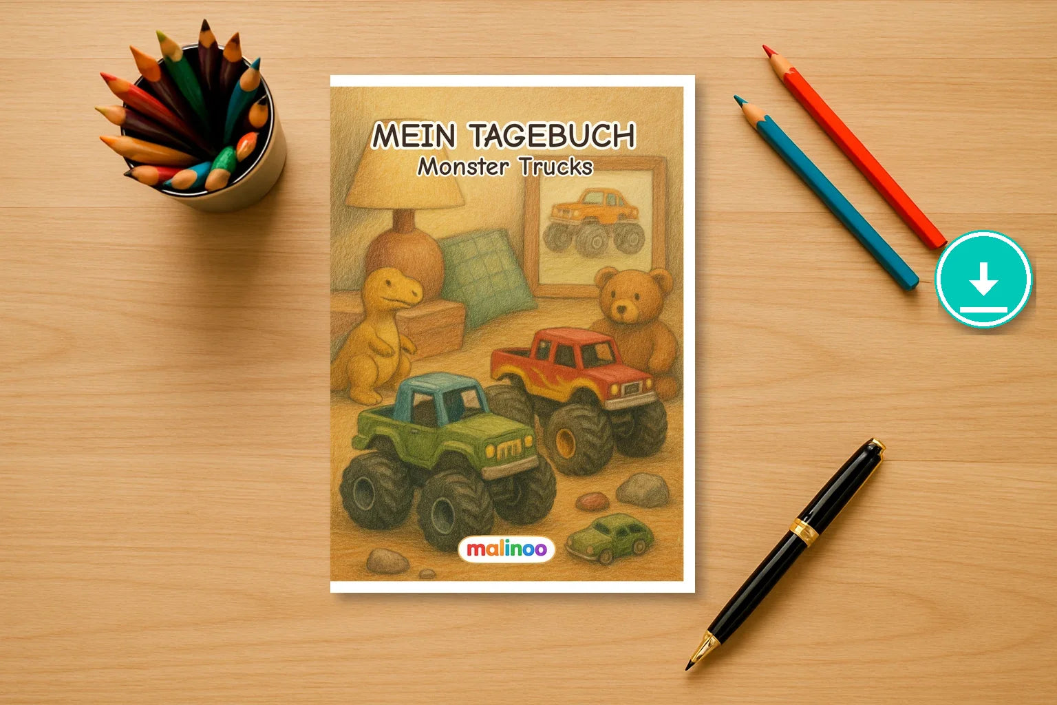 Tagebuch Monster Trucks Medium trucks 00 mockup digital