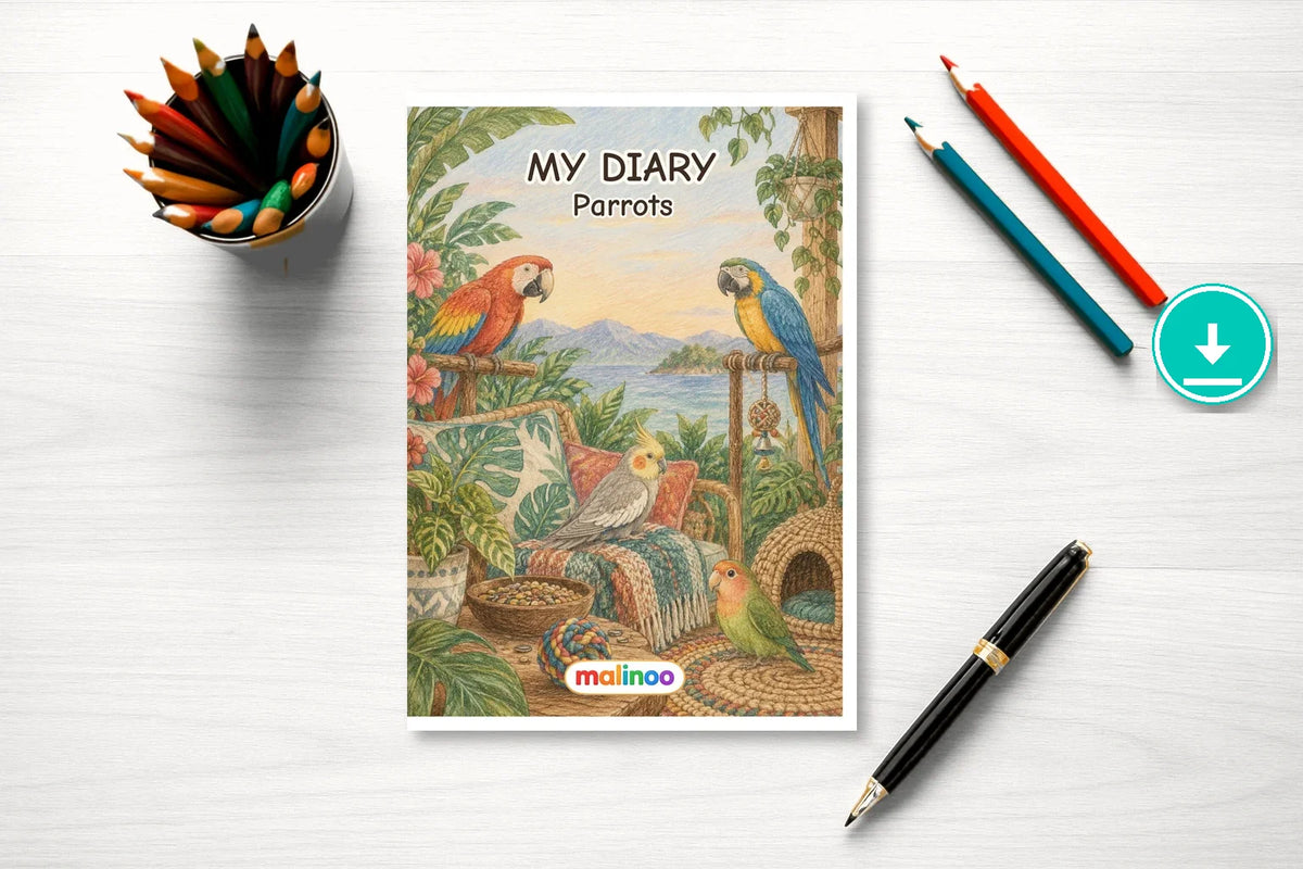 Tagebuch Parrot Medium 00 mockup digital en