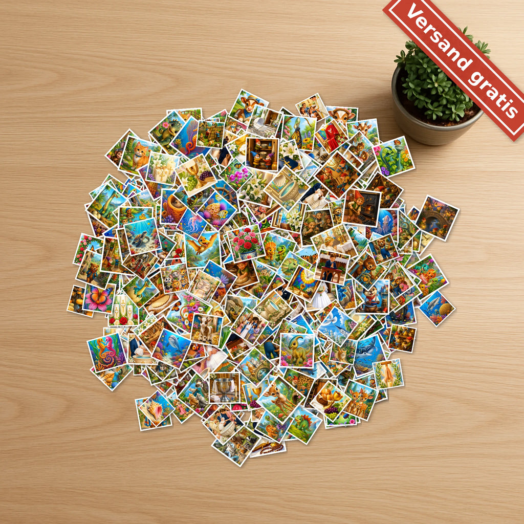 Sticker-Set Kinder – 100 Aufkleber pro Motivwelt – DIN-A4 Vinyl, wasserfest – 10 Motivwelten zur Auswahl – Aufkleber Kinder, Sticker Set – Bild 1