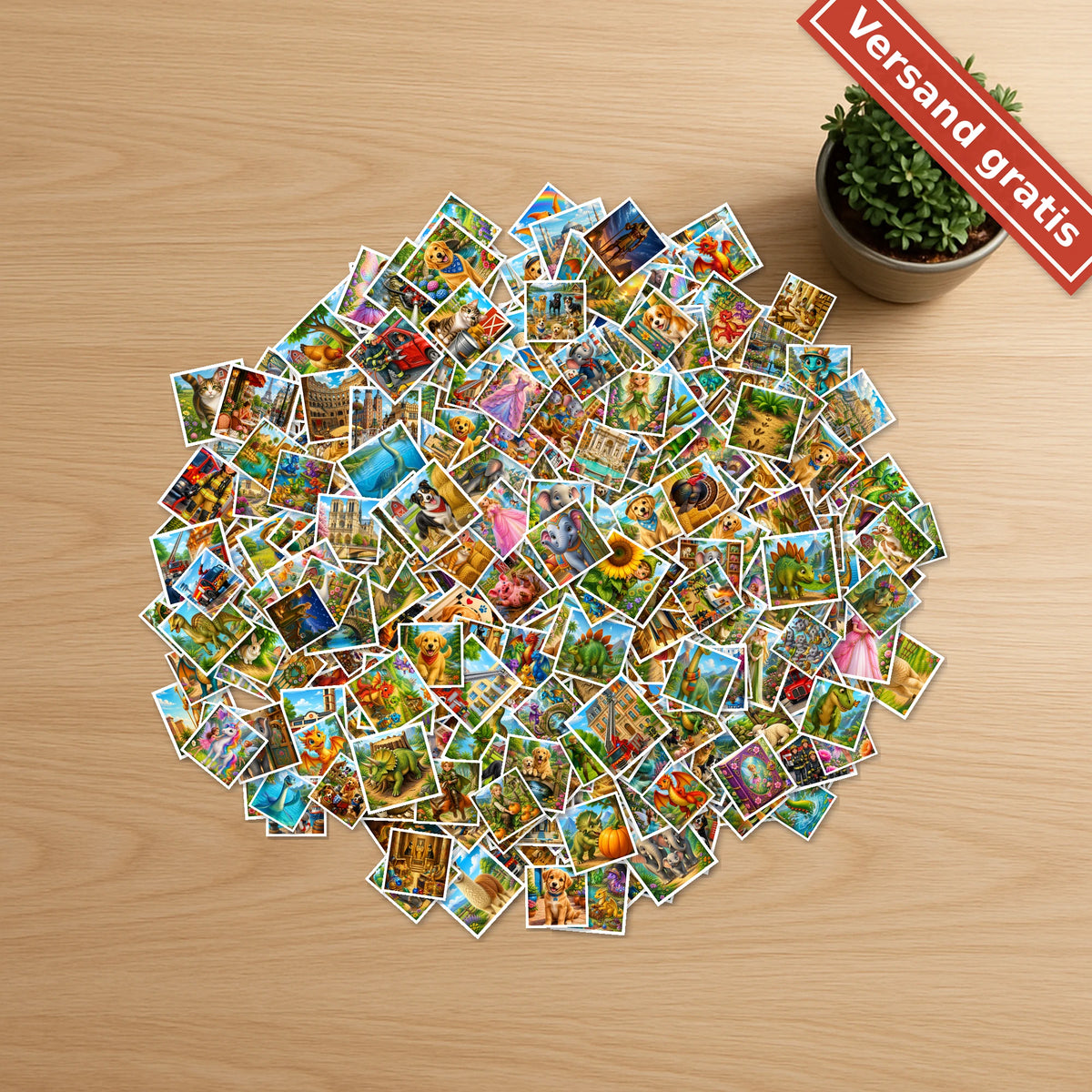 Sticker-Set Kinder – 100 Aufkleber pro Motivwelt – DIN-A4 Vinyl, wasserfest – 10 Motivwelten zur Auswahl – Aufkleber Kinder, Sticker Set – Bild 1