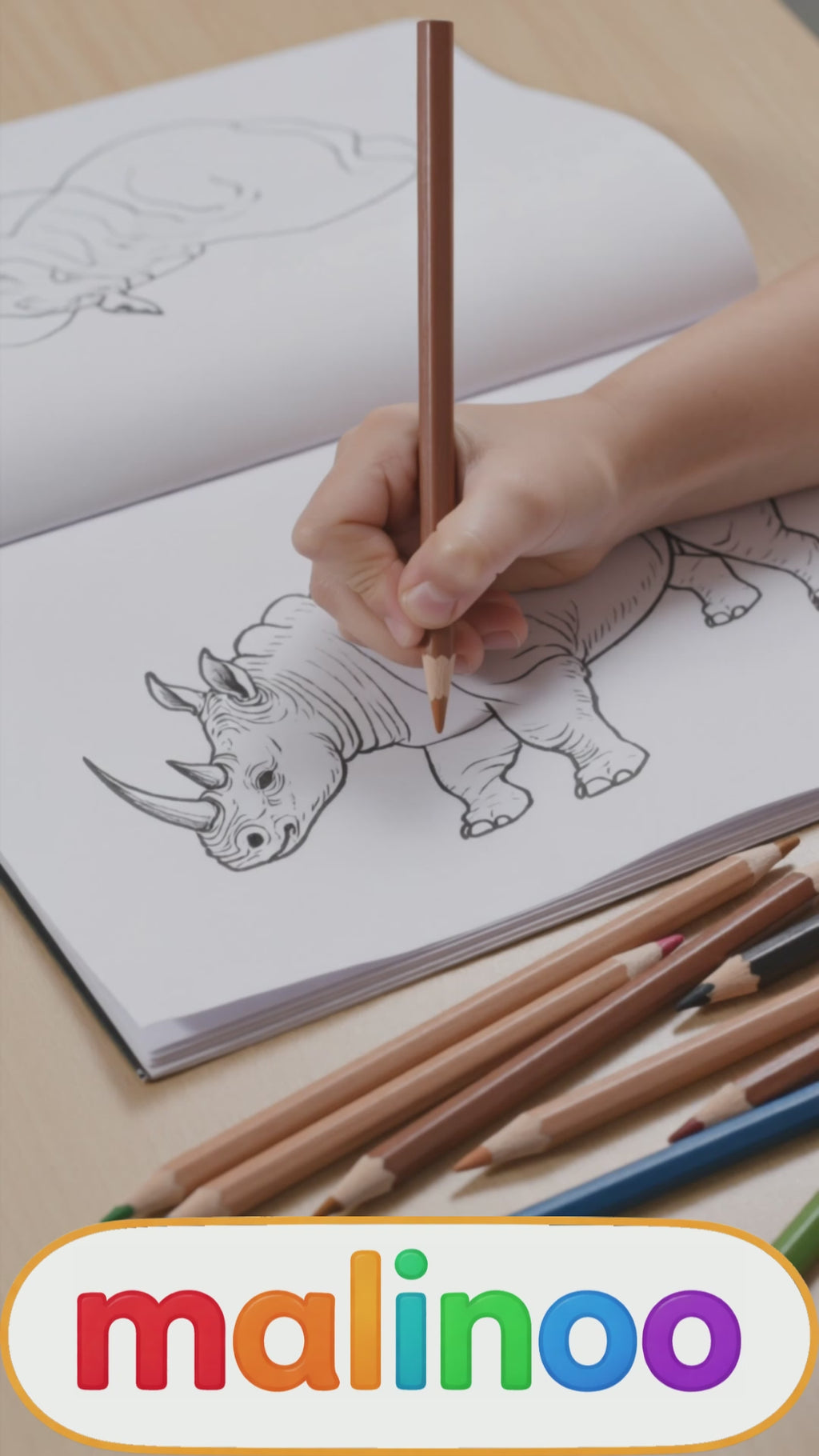 BUNDLE Tier Malbücher Kinder – 5 Malbücher mit je 20 Tiere zum Ausmalen, 100 Tiere, Malbücher ab 3 Jahre, Buch 1  bis 5, malinoo