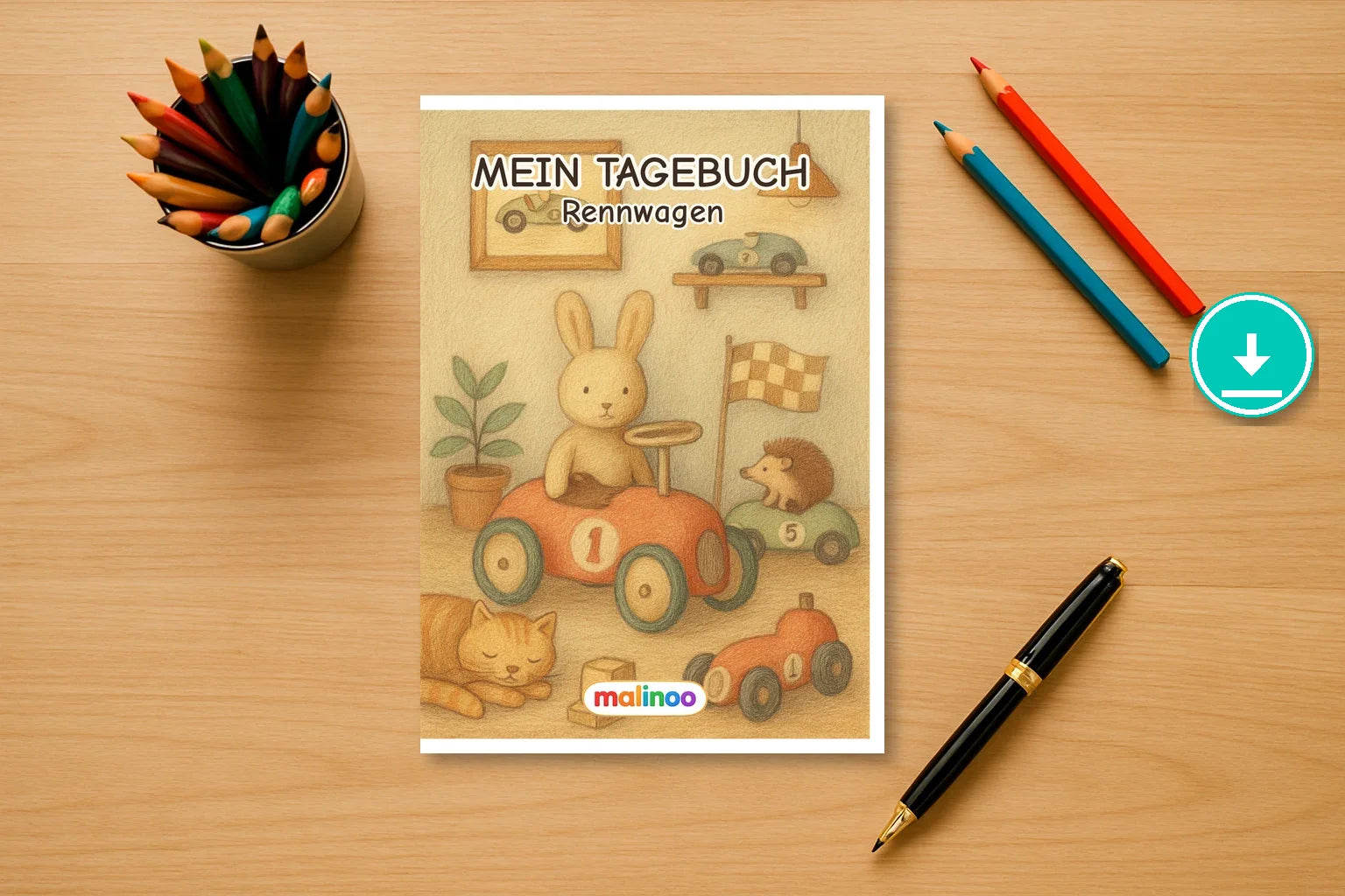 Tagebuch Race Car Medium car 00 mockup digital
